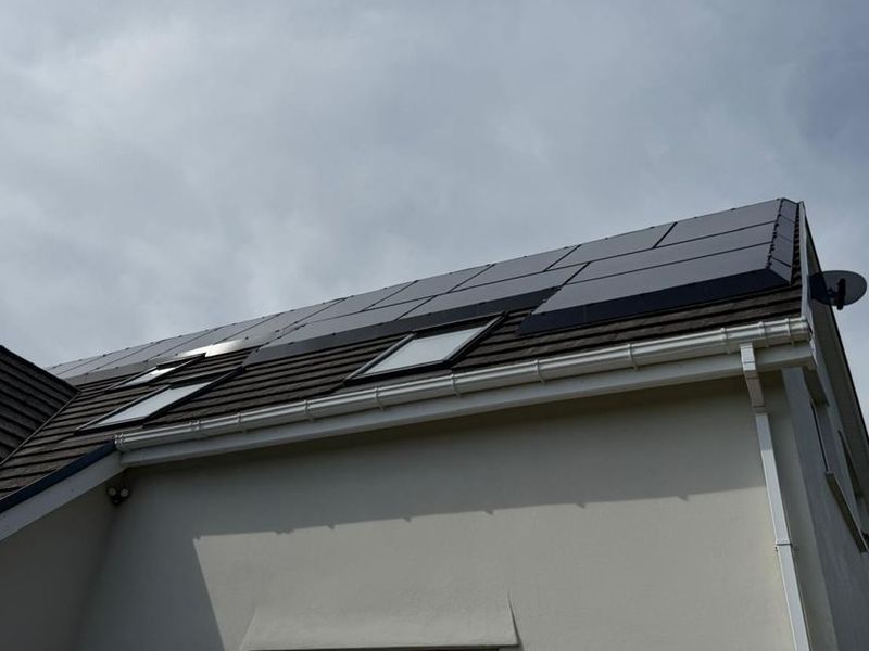 9.1kW in-roof solar panel array on a house in Llanelli, installed by EJS Electrical and Renewables